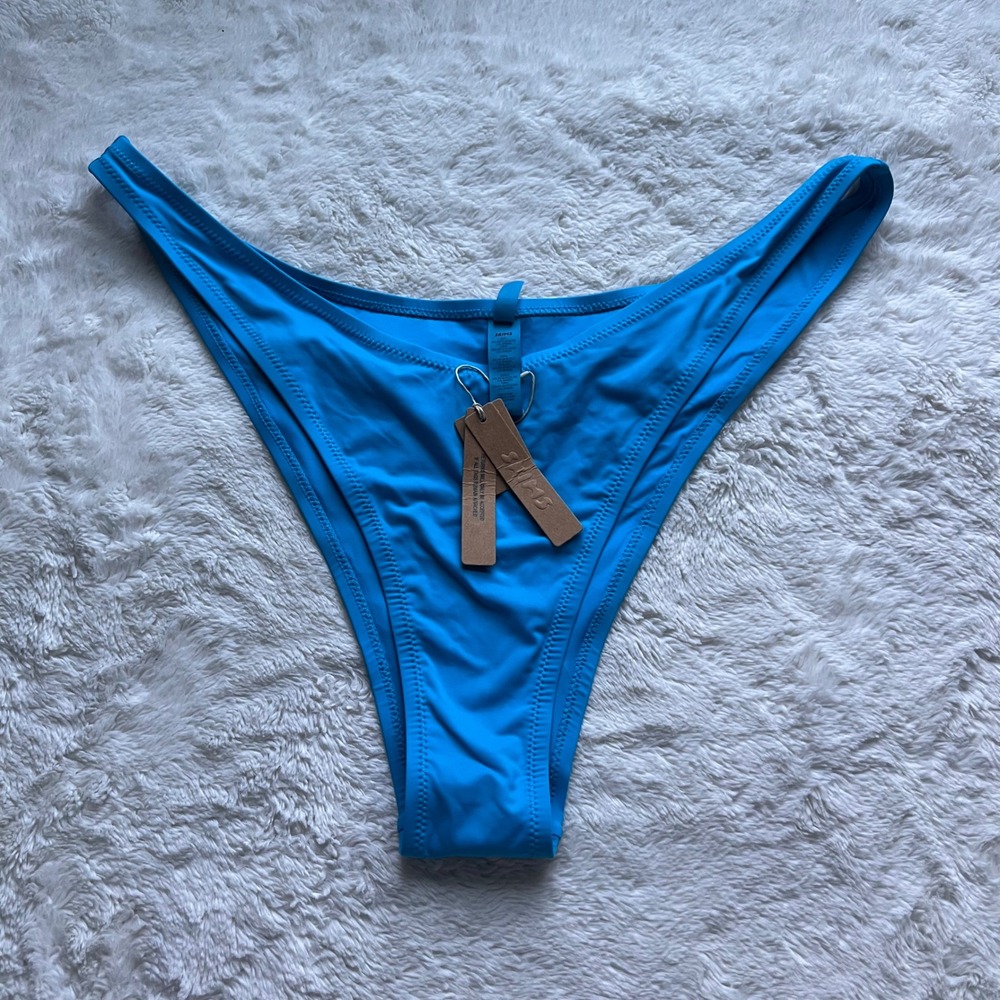 SKIMS Recycled Swim Cheeky Tanga Turquoise Blue Bikini Bottom SW-TAN-0783 3X NEW